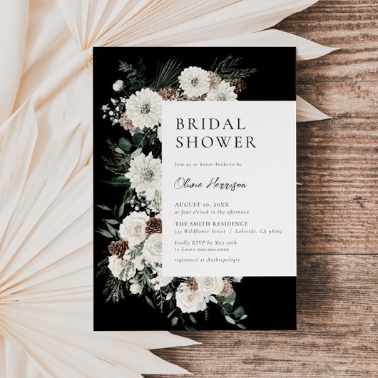 Moody Winter Bloemen Vrijgezellenfeest Kaart