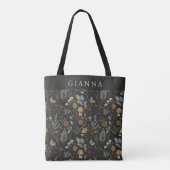 Moody Winter Botanical gepersonaliseerd Tote Bag (Achterkant)