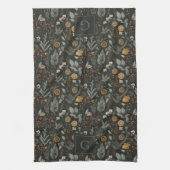 Moody Winter Botanisch Monogram Kerstvakantie Theedoek (Verticaal)