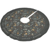 Moody Winter Botanisch Patroon Monogram Kerstboom Rok (Gekanteld)