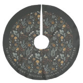 Moody Winter Botanisch Patroon Monogram Kerstboom Rok (Voorkant)
