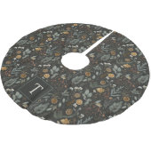 Moody Winter Botanisch Patroon Monogram Kerstboom Rok (Gekanteld)