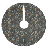 Moody Winter Botanisch Patroon Monogram Kerstboom Rok (Voorkant)