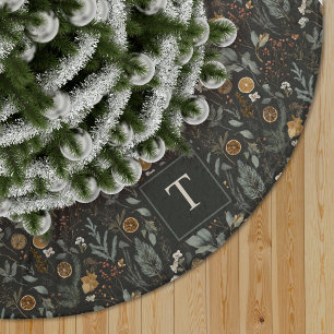 Moody Winter Botanisch Patroon Monogram Kerstboom Rok
