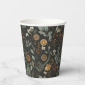 Moody Winter Botanische aangepaste kerstvakantie Papieren Bekers (Achterkant)