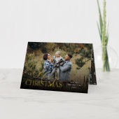 Moody Winter Botanische Horizontale Foto Gevouwen Folie Feestdagenkaart (Voorkant)