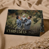 Moody Winter Botanische Horizontale Foto Gevouwen Folie Feestdagenkaart