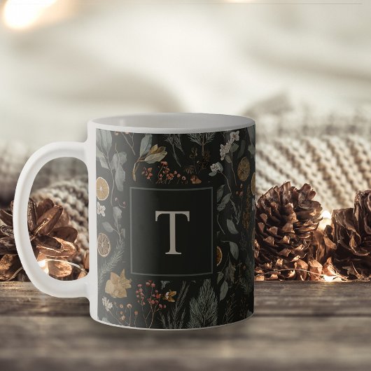 Moody Winter Botanische Kerstvakantie Monogram Koffiemok