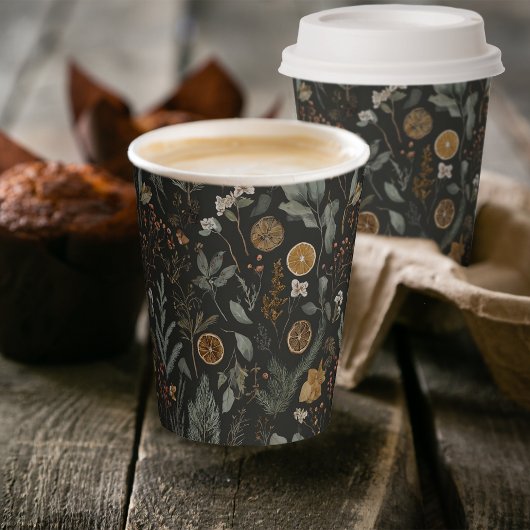 Moody Winter Botanische Kerstvakantie Papieren Bekers