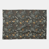 Moody Winter Botanische Kerstvakantie Theedoek (Horizontaal)