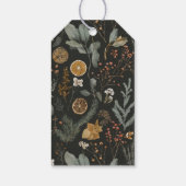 Moody Winter Botanische Patroon Kerstmis Cadeaulabel (Achterkant)