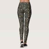 Moody Winter Botanische Patroon Kerstvakantie Leggings (Achterkant)