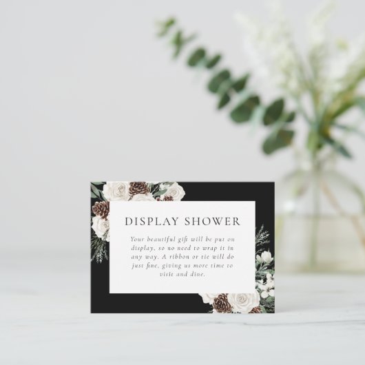 Moody Winter groen Vrijgezellenfeest Informatiekaartje (Staand voorkant)