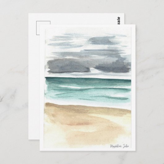 Moody wolken boven het Zee Briefkaart (Voorkant / Achterkant)