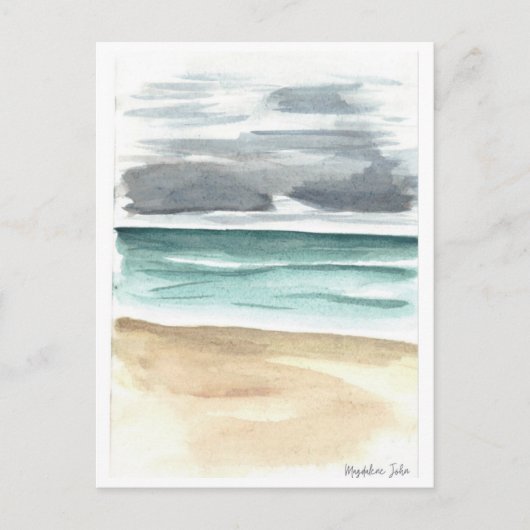 Moody wolken boven het Zee Briefkaart (Voorkant)