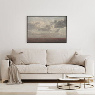 Moody wolken boven het zee. poster