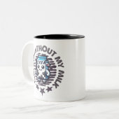 Moody zonder mijn melk Schattigee Koe Tweekleurige Koffiemok (Voorkant links)