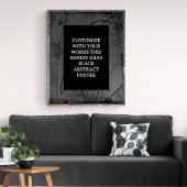 Moody Zwart Grijs Custom Poster Abstract Elegant