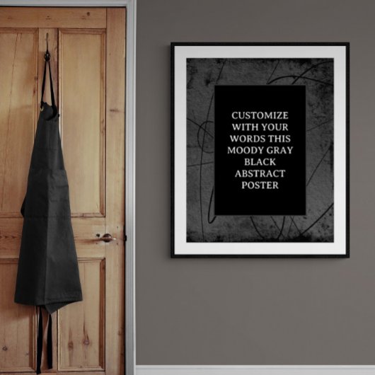 Moody Zwart Grijs Custom Poster Abstract Elegant