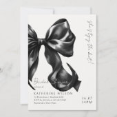 Moody Zwart Wit Bow Vrijgezellenfeest Kaart (Voorkant)