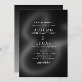 Moody Zwart Wit Gotische Ampersand Wedding Kaart