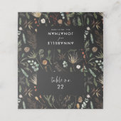 Moody zwarte botanische florale elegant plaatskaartje (Buitenkant ongevouwen)