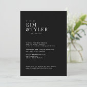 Moody zwarte minimalistische moderne typografische kaart (Staand voorkant)