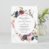 Moody's en Rustic Burgundy Floral & Berry Lijst Kaart (Staand voorkant)