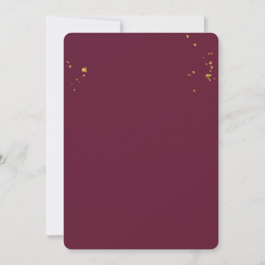 Moody's en Rustic Burgundy Floral & Berry Lijst Save The Date (Achterkant)