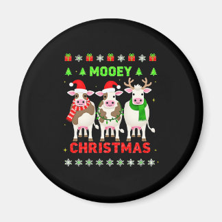 Mooey Christmas Cow Christmas Ugly Sweater Pajama  Magneet