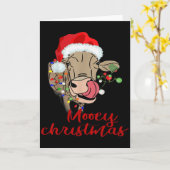 Mooey Christmas Cow T Shirt Heifer Farmer Xmas Gif Kaart (Gele Bloem)