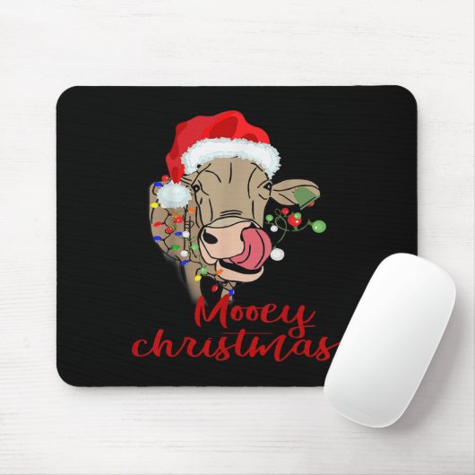 Mooey Christmas Cow T Shirt Heifer Farmer Xmas Gif Muismat (Met muis)