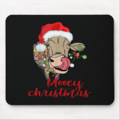 Mooey Christmas Cow T Shirt Heifer Farmer Xmas Gif Muismat (Voorkant)