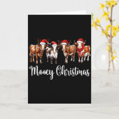 Mooey Christmas Cowgirl Xmas Funny Western Christm Kaart (Gele Bloem)