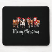 Mooey Christmas Cowgirl Xmas Funny Western Christm Muismat (Voorkant)