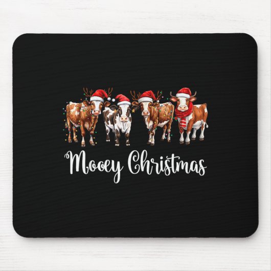 Mooey Christmas Cowgirl Xmas Funny Western Christm Muismat (Voorkant)