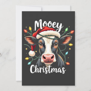 Mooey Christmas Funny Xmas Koe Cattle Lovers Bedankkaart