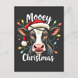 Mooey Christmas Funny Xmas Koe Cattle Lovers Briefkaart