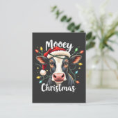 Mooey Christmas Funny Xmas Koe Cattle Lovers Briefkaart (Staand voorkant)