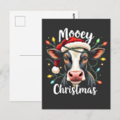 Mooey Christmas Funny Xmas Koe Cattle Lovers Briefkaart (Voorkant / Achterkant)