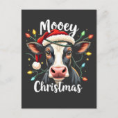 Mooey Christmas Funny Xmas Koe Cattle Lovers Briefkaart (Voorkant)