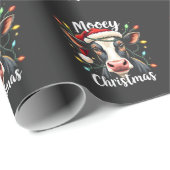 Mooey Christmas Funny Xmas Koe Cattle Lovers Cadeaupapier (Rol Hoek)