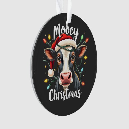 Mooey Christmas Funny Xmas Koe Cattle Lovers Ornament (voorkant)