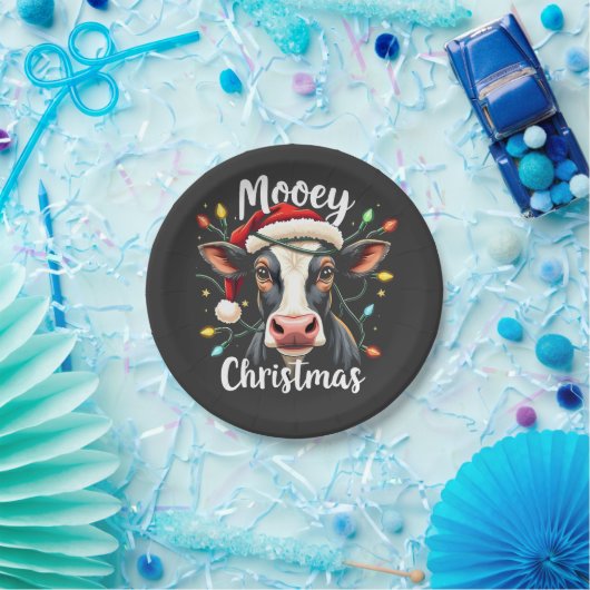 Mooey Christmas Funny Xmas Koe Cattle Lovers Papieren Bordje (Feest)