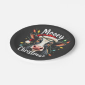 Mooey Christmas Funny Xmas Koe Cattle Lovers Papieren Bordje (Gekanteld)