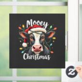 Mooey Christmas Funny Xmas Koe Cattle Lovers Raamsticker (Huis)