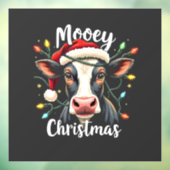 Mooey Christmas Funny Xmas Koe Cattle Lovers Raamsticker (Vel 3)