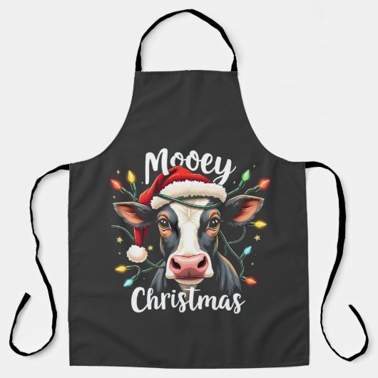 Mooey Christmas Funny Xmas Koe Cattle Lovers Schort (Voorkant)