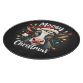 Mooey Christmas Funny Xmas Koe Cattle Lovers Snijplank (Hoek)