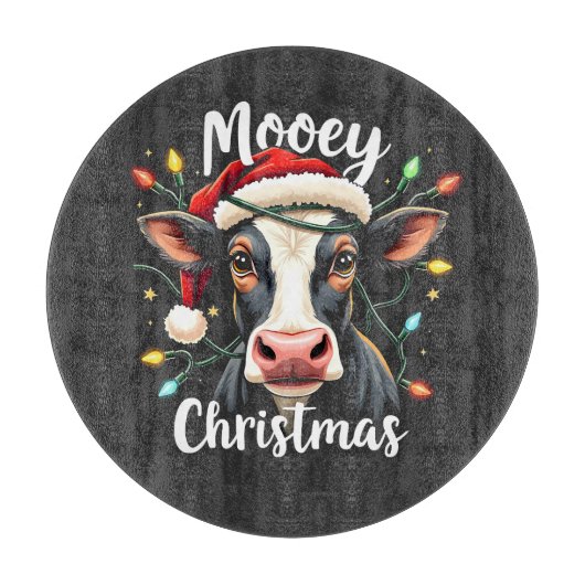 Mooey Christmas Funny Xmas Koe Cattle Lovers Snijplank (Voorkant)